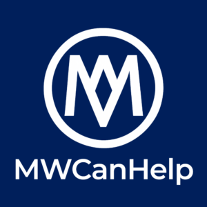 MWCanHelp logo with stylised MW inside a circle on a blue background.